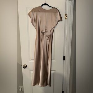 Zara Elegant Satin Dress in Champagne